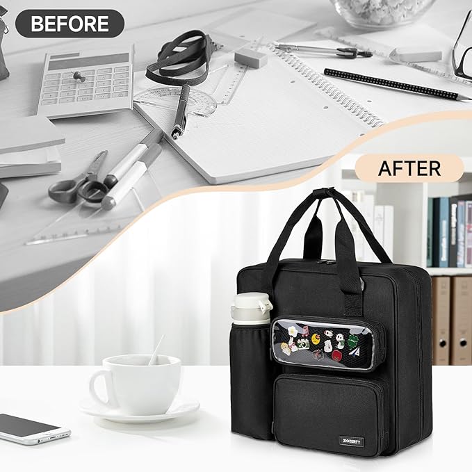 Zipper Binder 3 Ring with Ita Window,700 Sheets Capacity, Binder 3 Inch with Shoulder Strap Fits 13 Inch Laptop for School and Office,Black