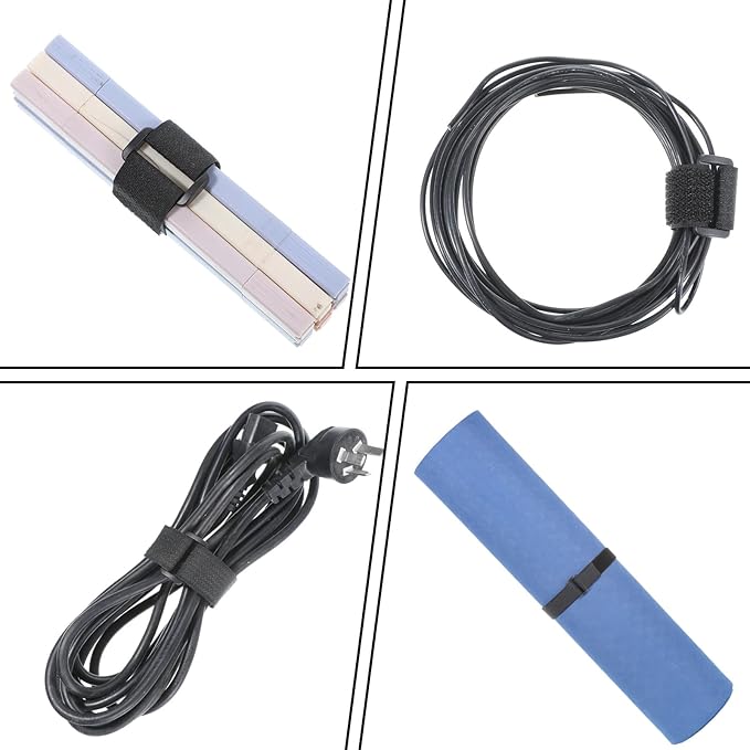 1" x 16ft Hook and Loop Straps with 25 Metal Buckles, Adjustable Fastening Cable Straps, Black Reusable Fastening Cable Ties, Adjustable Multi-Purpose Cable Straps for Organizer or Storage