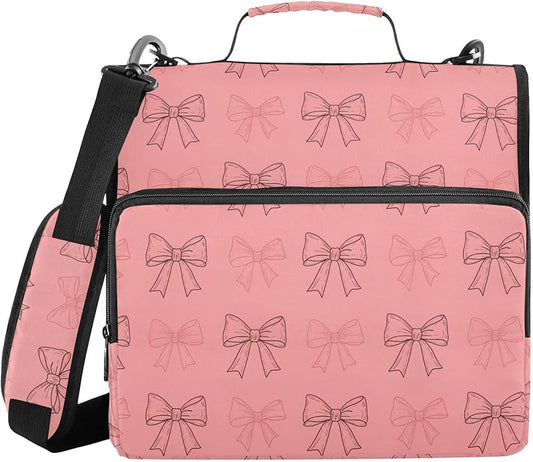 Zipper Binder Bag 3 Ring File Folder Portfolio Organizer Zippered Binder Bags with Strap Fits Laptop Women Men