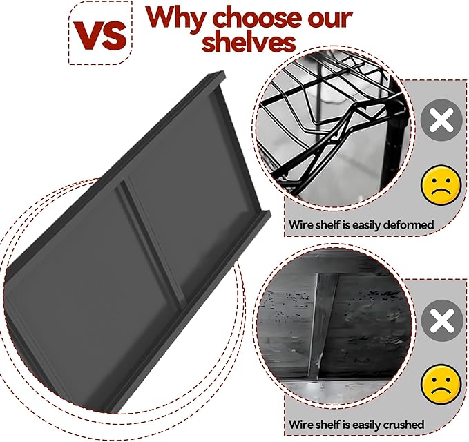 2 Tier Metal Shelf Unit - Compact Storage Solution for Small Spaces in Bedroom, Living Room, Kitchen, Balcony