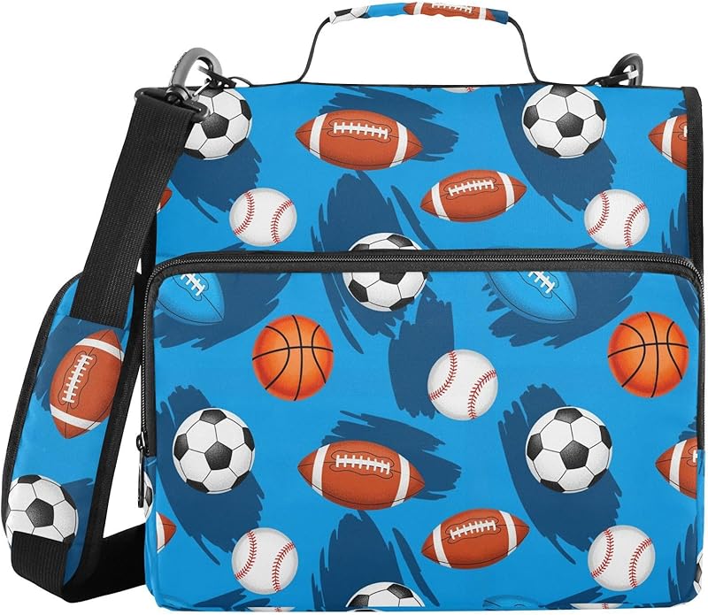 Zipper Binder Bag 3 Ring File Folder Portfolio Organizer Zippered Binder Bags with Strap Fits Laptop Women Men