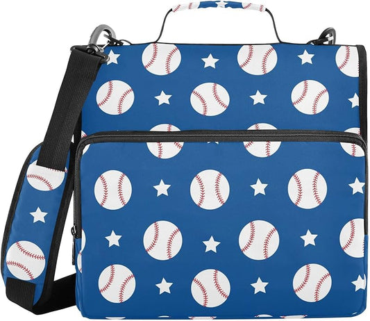 Zipper Binder Bag 3 Ring File Folder Portfolio Organizer Zippered Binder Bags with Strap Fits Laptop Women Men