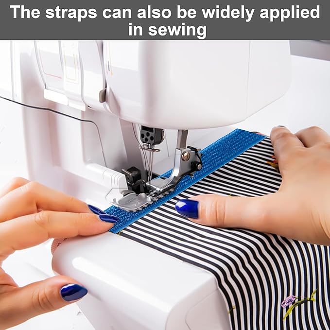 1" x16Ft Hook and Loop Straps and Cinch Straps with 25 Metal Buckles, Adjustable Fastening Cable Straps, Free Cut Length, Reusable Nylon Cable Ties for Organizer or Storage, Blue