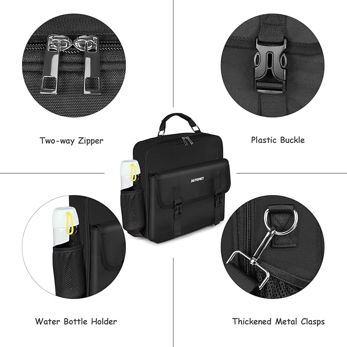 Zipper Binder 3 Ring, 500 Sheets Capacity, 2 Inch Binder with Shoulder Strap Fits for 14 Inch Laptop School and Office