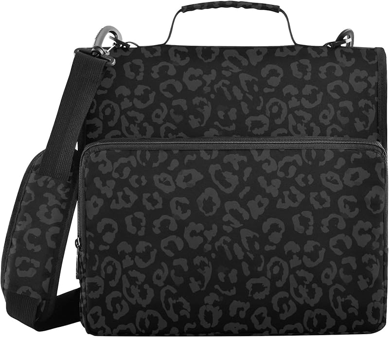 Zipper Binder Bag 3 Ring File Folder Portfolio Organizer Zippered Binder Bags with Strap Fits Laptop Women Men