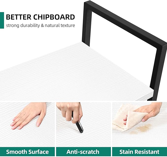 YITAHOME 5 Tiers Bookshelf, Modern White Bookcase, Book Holder Organizer, Display Storage Rack Standing Shelves for Bedroom Living Room/Home/Office, All White