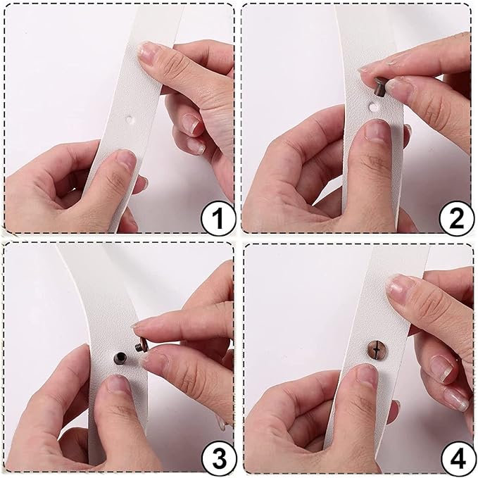 110 Sets Gold Chicago Screws Leather Assorted Kit, 8 Sizes of Screw Rivets for DIY Leather Craft and Bookbinding (M5 X 4,5,6,8,10,12,15,18)