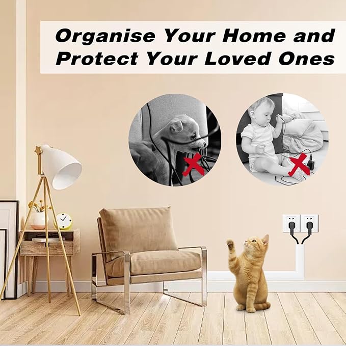 118" Silicone Cord Hider for 2-3 Cords,Flexible Side-Opening Self-Adhesive Cord Covers for Wires on Wall Mount TV,Easier Setup for Home Office Cable Management Wire Hider,1.1" W x 0.6" H,White