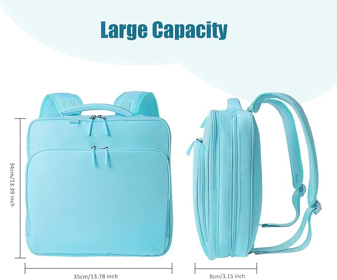 Zipper Binder, 2-inch 3-Rings with Multiple Pockets File Folder - 500 Sheet Capacity, Up to 14‘’ Laptop and Tablet, Detachable Backpack Straps & Shoulder Use for Office