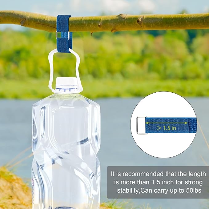 1" x16Ft Hook and Loop Straps and Cinch Straps with 25 Metal Buckles, Adjustable Fastening Cable Straps, Free Cut Length, Reusable Nylon Cable Ties for Organizer or Storage, Blue