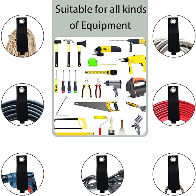 Zkptops 12Pcs Extension Cord Holder Organizer Heavy Duty Storage Straps Large 13 Inch (Unfolded) Cord Strap Wrap Hanger Garage Hooks Organization Essentials Extension Storage Wrap for Cable Hose Tools