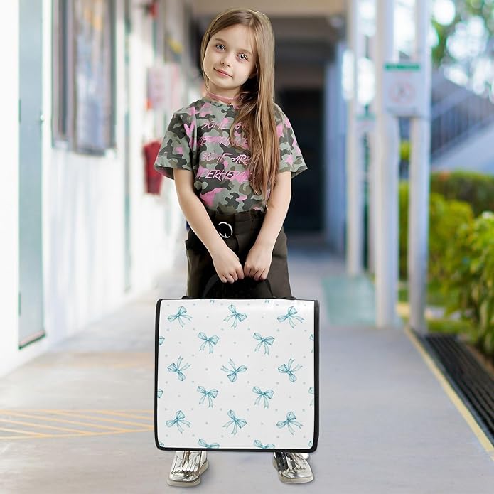 Zipper Binder Bag 3 Ring File Folder Portfolio Organizer Zippered Binder Bags with Strap Fits Laptop Women Men