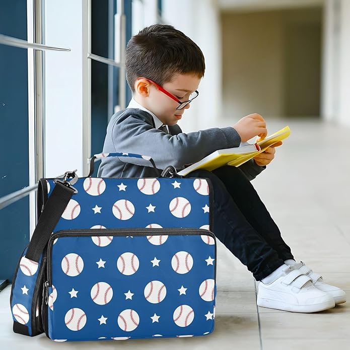 Zipper Binder Bag 3 Ring File Folder Portfolio Organizer Zippered Binder Bags with Strap Fits Laptop Women Men