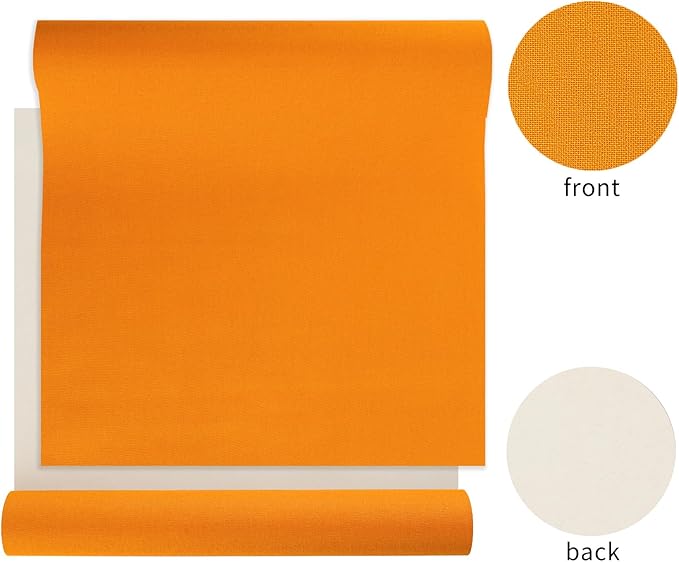 Wooqu Book Cloth, Fabric Surface and Paper Backed, Durable, Strong, 17x29”, for Book Binding, Gamboge