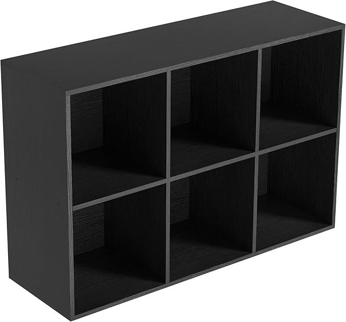 Wooden 6 Cube Storage Organizer with Closed Back Panel,White Cube Shelf Cubby Storage Organizers with Compartments for Living