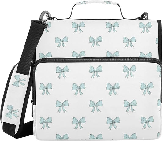 Zipper Binder Bag 3 Ring File Folder Portfolio Organizer Zippered Binder Bags with Strap Fits Laptop Women Men