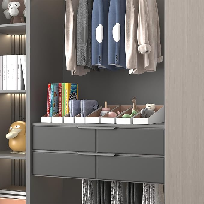 ZBEIVAN Cardboard Storage Bins Boxes 35 Packs 15x4x4.5 Inches, Easy Assembly Pantry Organizer Bins for Shelf, White