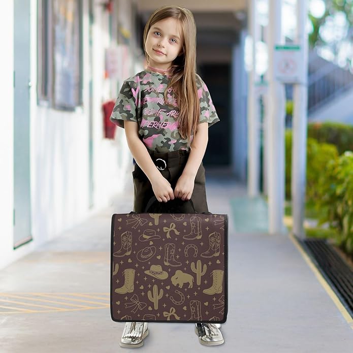 Zipper Binder Bag 3 Ring File Folder Portfolio Organizer Zippered Binder Bags with Strap Fits Laptop Women Men