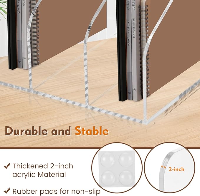 Werhoo A4 Thickened Acrylic Desk Organizer with 3 Vertical Compartments, Scratch-Resistant Pads