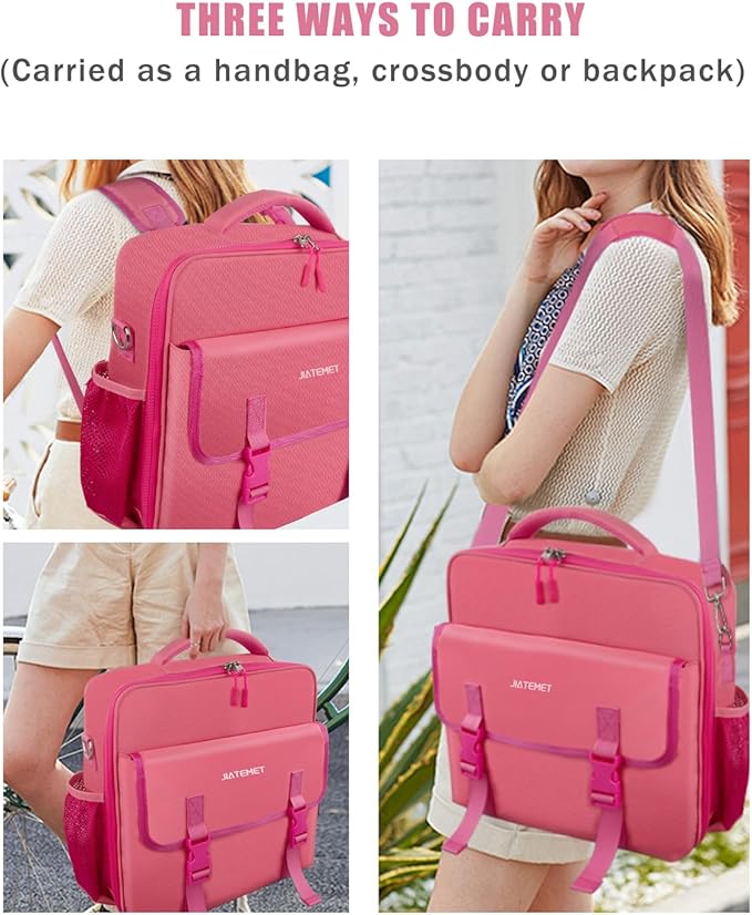 Zipper Binder 700-Sheet Capacity Multiple Pockets & Storage Organizer Detachable Backpack Straps & Shoulder Use