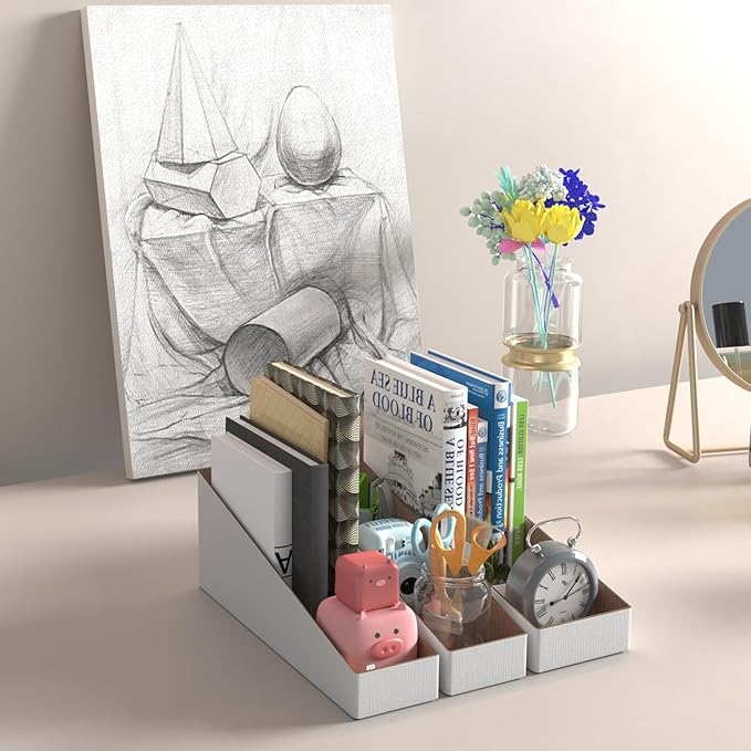 ZBEIVAN Cardboard Storage Bins Boxes 35 Packs 15x4x4.5 Inches, Easy Assembly Pantry Organizer Bins for Shelf, White