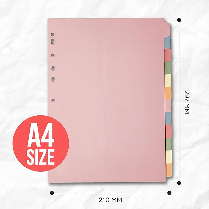 [3 Pack] Binder Dividers with Tabs A4 12 Part | Dividers for 3 Ring Binder | Perfect for Organizing Pages in 3 Ring Binder Dividers with tabs, Each Set Includes Tab Dividers - The Paper Shop