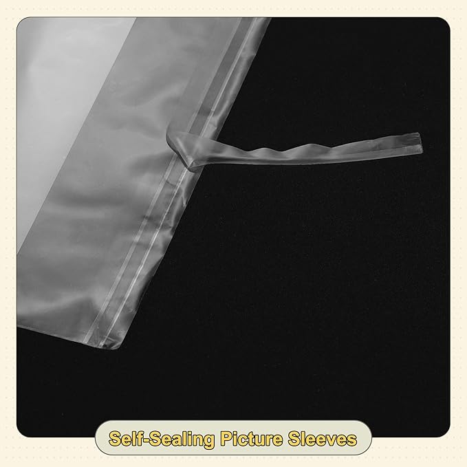 uxcell 7.9"x 4.3" Acid-Free Picture Sleeve, 120 Pack Crystal Clear Photo Sleeves Storage Bags Transparent Sealing Bag for 4.3"x 6.7" Art Prints, Pictures, Photos, Frame Mats Mattes