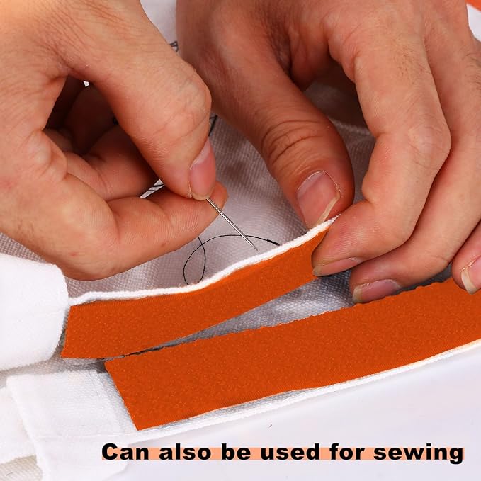 1"x16ft Hook and Loop Straps with 25 Metal Buckles, Adjustable Fastening Cable Straps, Cut-to-Length Cinch Strap, Reusable Nylon Securing Cord Ties for Organizer or Storage, 1 inch Wide,Orange