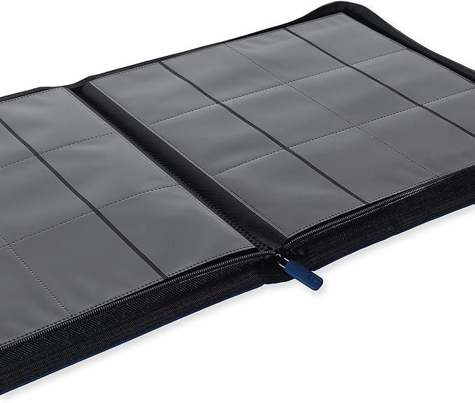 Vault X 12 XL Pocket Trading Card Zip Binder - 624 cards, Premium Exo-Tec Album Material, 26 Side-Loading Pages, Folder for Collectible Card Games, Sports, TCG (Blue)