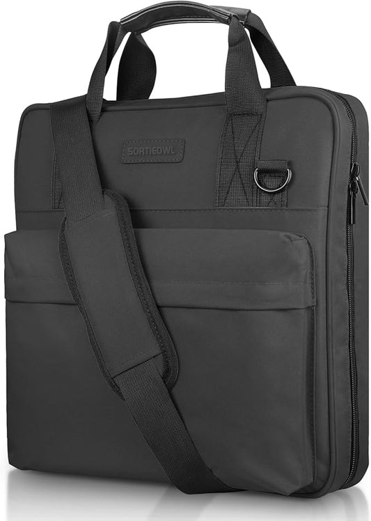 Zipper Binder 3 Ring 2 Inch with Shoulder Strap & Handle - Multi-Pocket School Binder Organizer for Middle School & Office - Holds 500 Sheets, Durable Premium Fabric - Black