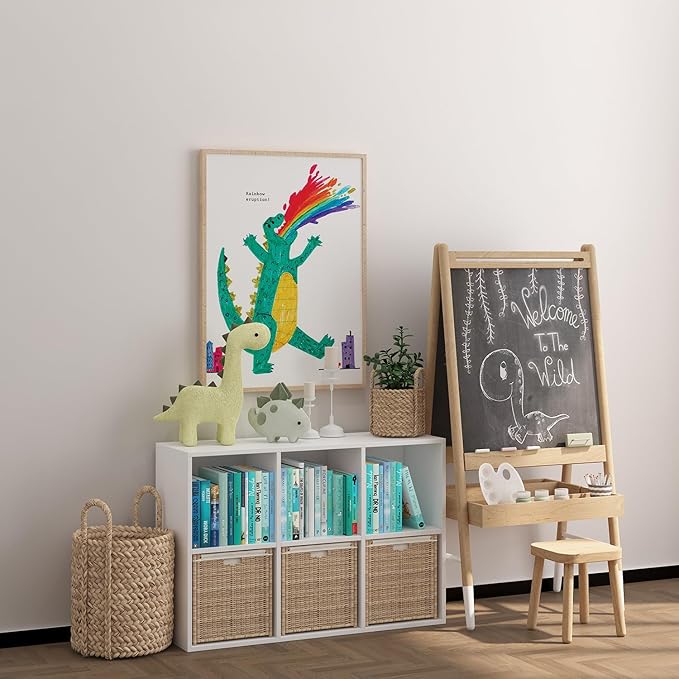 Wooden 6 Cube Storage Organizer with Closed Back Panel,White Cube Shelf Cubby Storage Organizers with Compartments for Living,Bookshelf,Organizers Easy to Install (White, 6 Cube)