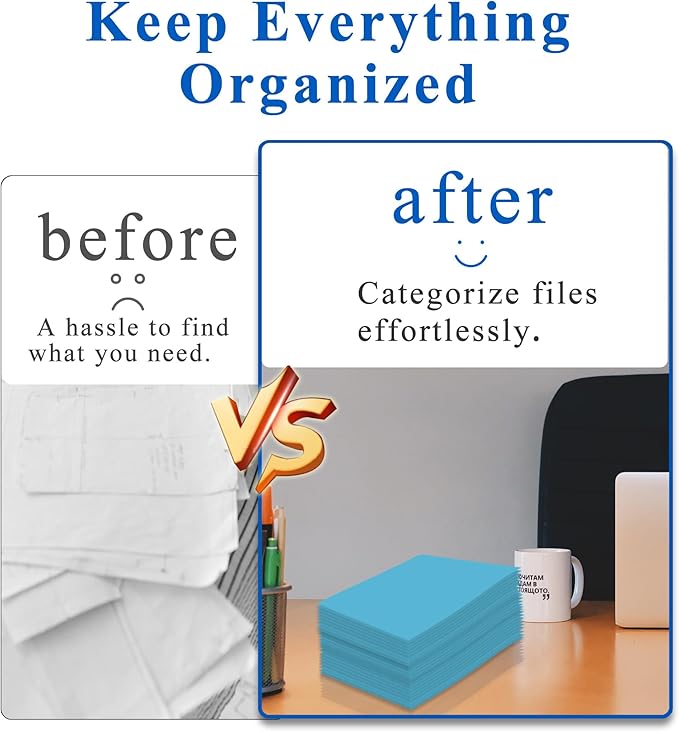 Zzrywuty File Folders with Pockets Letter Size, 25-Pack Paper Folders with Card Slot, Two Pocket Folders for School Students, Businessmen, Home and Office Workers（Light Blue）