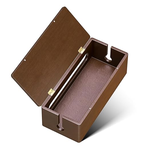 YECAYE Wooden Cable Management Box, Power Strip Cord Organizer Box, Cord Hider for Office, Living Room, Bedroom,Magnetic Lid Design, Cable Organizer for Desk, Wire Management