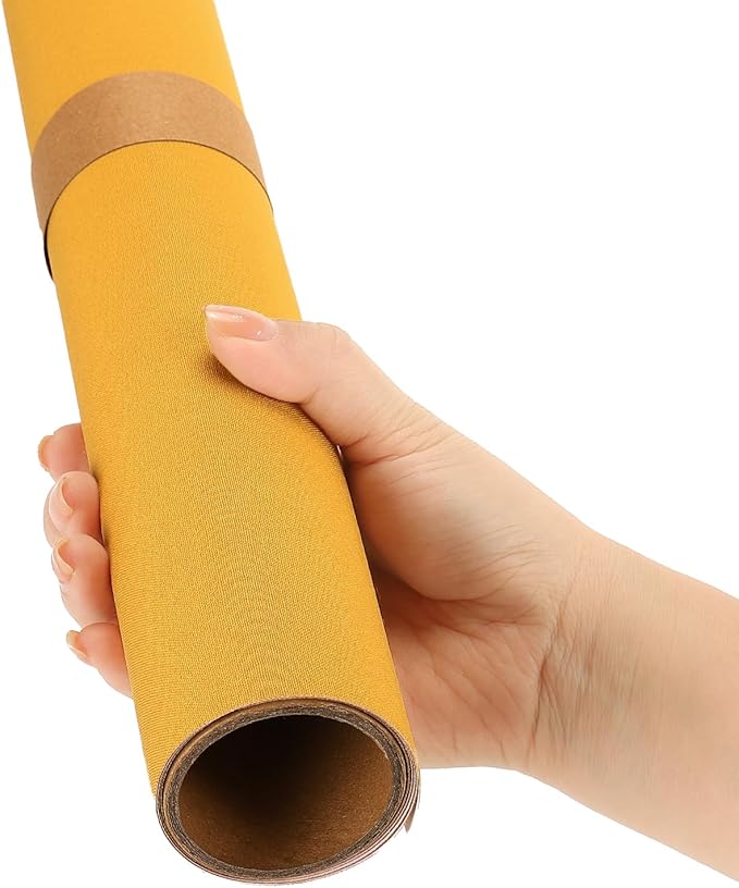 Wooqu Book Cloth, Fabric Surface and Paper Backed, Easy to Use, Strong, 17x29”, for Book Binding, Mustard