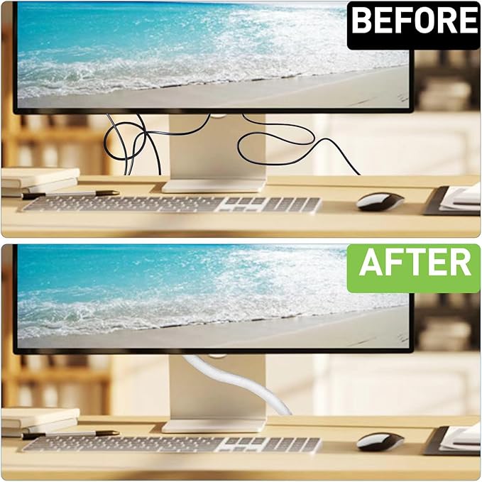 Cat Dog Cord Protectors from Pets No Chew 12ft - 1/2inch，Rabbits Cable Sleeves Cord Management Puppy Proof Covers, Wire Loom Critter Cord Charger Protector Heavy Duty Split Sleeve Automotive Tv，White