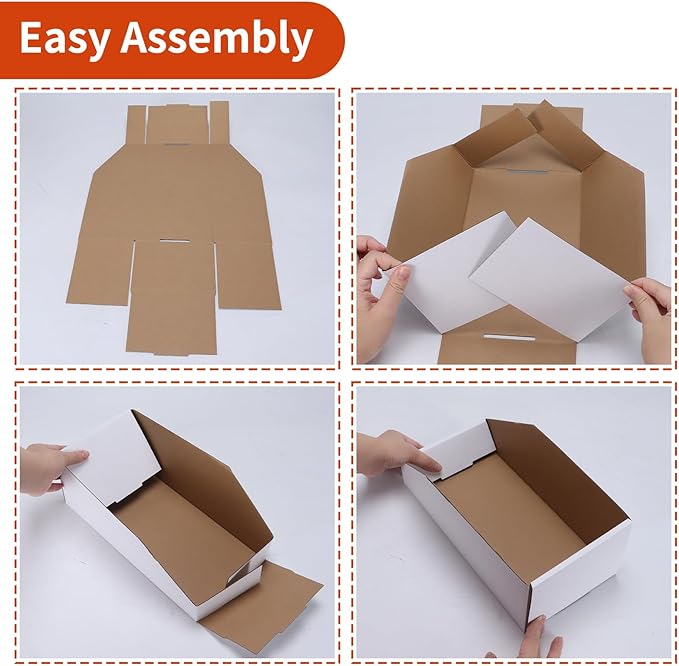 ZBEIVAN Cardboard Storage Bins Boxes 35 Packs 12x6x4.5 Inches, Easy Assembly Pantry Organizer Bins for Shelf, White
