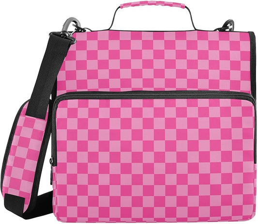 Zipper Binder Bag 3 Ring File Folder Portfolio Organizer Zippered Binder Bags with Strap Fits Laptop Women Men