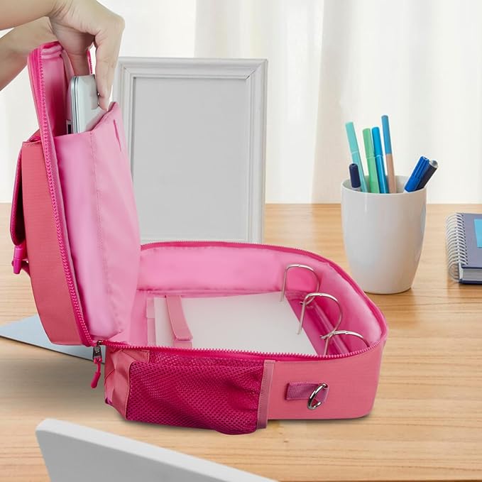 Zipper Binder 700-Sheet Capacity Multiple Pockets & Storage Organizer Detachable Backpack Straps & Shoulder Use