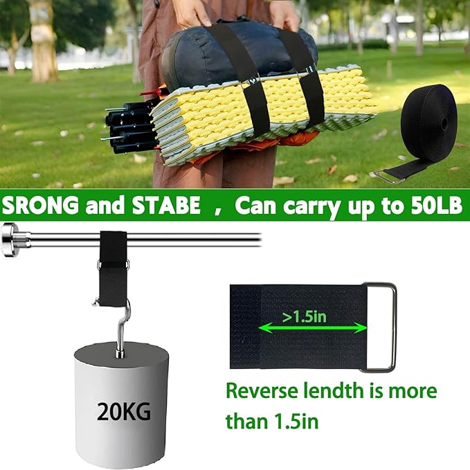 1.5inx32ft Hook and Loop Cable Straps with 30 Metal Buckles, Adjustable Fastening Straps, Reusable Free Cut Length Cord Straps, Wire Organizers for Cable Ties Roll