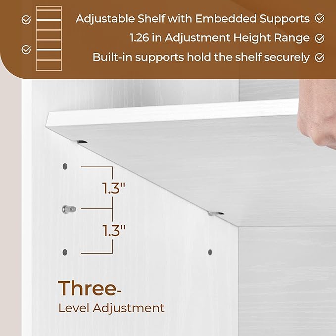 Yaheetech 7-Tier Open Bookcase and Bookshelf, Modern Simple Floor Standing Display Storage Shelves with Top Open Compartment for Home Office, Study, Living Room - White