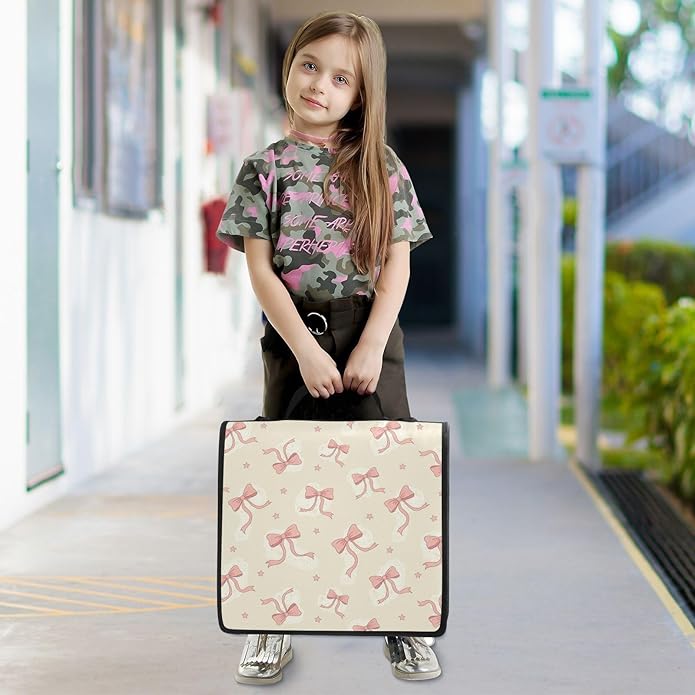 Zipper Binder Bag 3 Ring File Folder Portfolio Organizer Zippered Binder Bags with Strap Fits Laptop Women Men