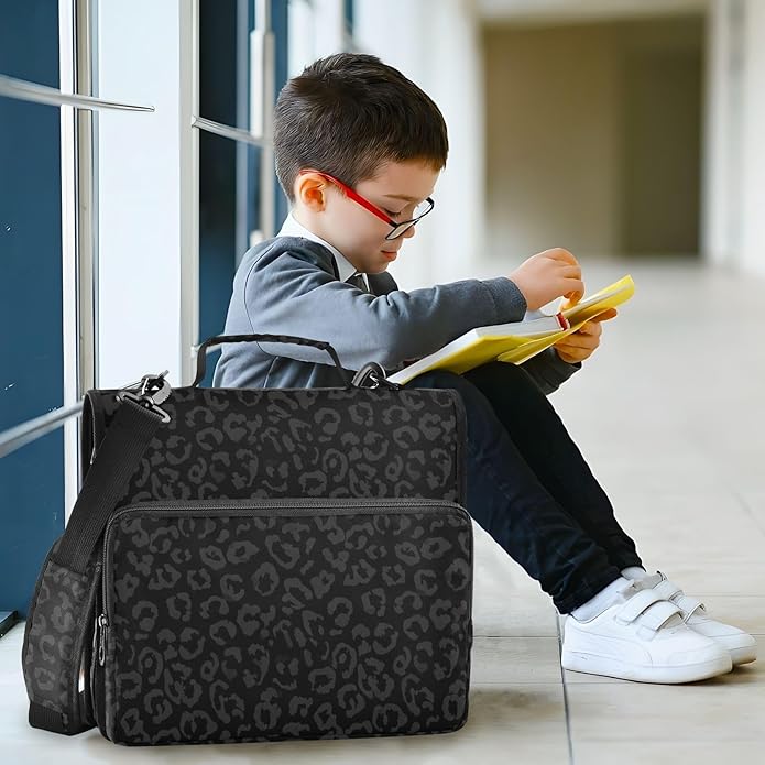 Zipper Binder Bag 3 Ring File Folder Portfolio Organizer Zippered Binder Bags with Strap Fits Laptop Women Men