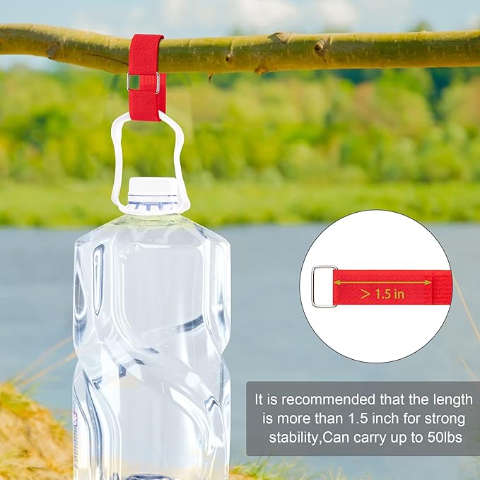 1" x16Ft Hook and Loop Straps with 25 Metal Buckles, Adjustable Fastening Cable Straps, Free Cut Length, Reusable Nylon Cable Ties for Organizer or Storage, Red