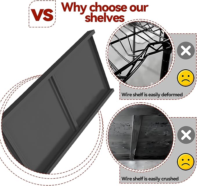 3 Tier Bookshelf - Industrial Metal Frame, Adjustable Shelves, Small Space Friendly - Bedroom/Living Room/Kitchen/Balcony Essential