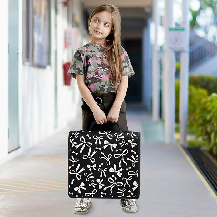 Zipper Binder Bag 3 Ring File Folder Portfolio Organizer Zippered Binder Bags with Strap Fits Laptop Women Men