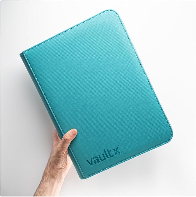 Vault X 9 Pocket Trading Card Zip Binder, 360 Cards, Premium Exo-Tec Album Material, 20 Side-Loading Pages, Folder for Collectible Games, Sports, TCG (Teal)