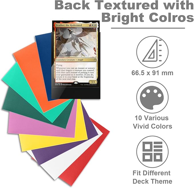 White Card Sleeves 200 Pack, Standard Card Sleeves Sturdy Sleeves Matte Back Finish, Perfect Shuffling - Protect All Your Trading Cards Collectible Cards by Fabmaker, Never Tear