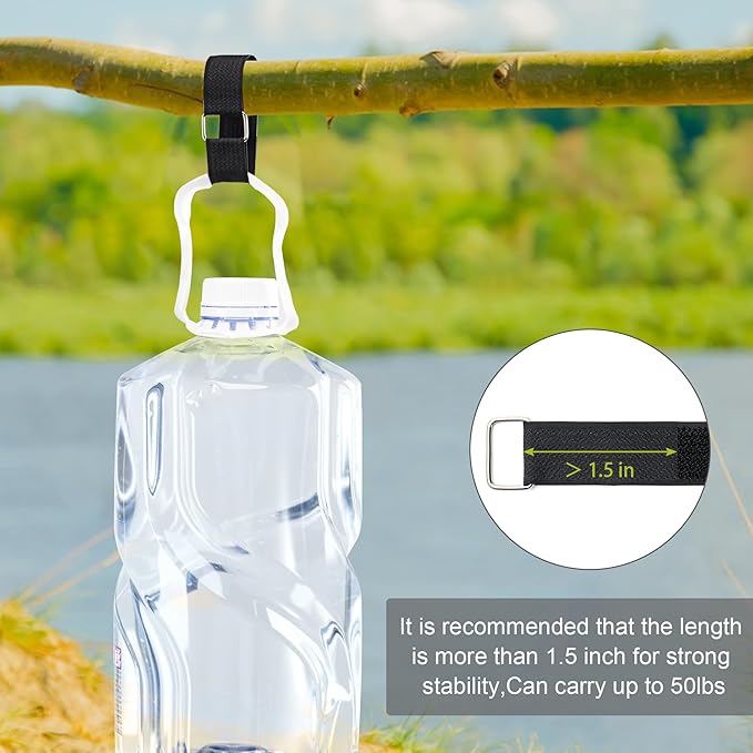 1" x16Ft Hook and Loop Straps with 25 Metal Buckles, Adjustable Fastening Cable Straps, Free Cut Length, Reusable Nylon Cable Ties for Organizer or Storage, Black