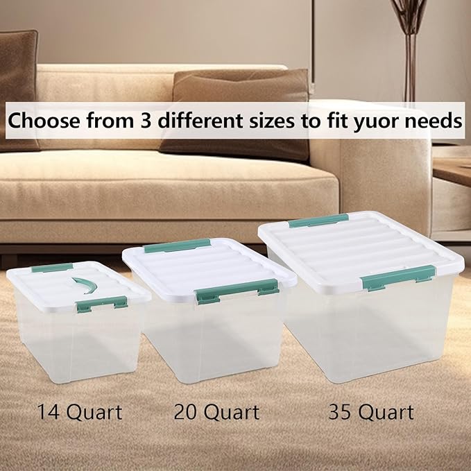 Xyskin 35 Quart Clear Large Storage Box, Plastic Storage Bins, Set of 6