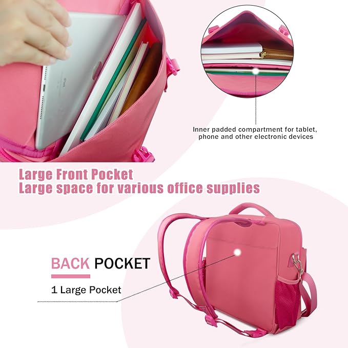 Zipper Binder 700-Sheet Capacity Multiple Pockets & Storage Organizer Detachable Backpack Straps & Shoulder Use